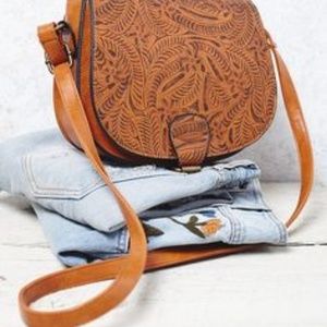 Free People Leather Embossed Purse